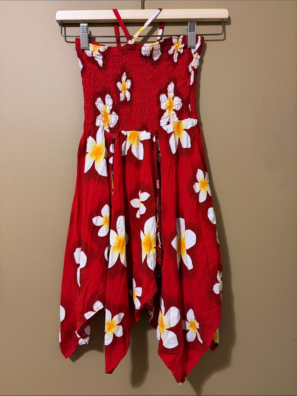 Girls’ Aloha Fashion Hawaiian Red Floral Tube Sundress
